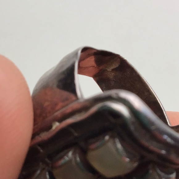 Mid Century Sterling Silver Square Grid ring - Picture 13 of 14